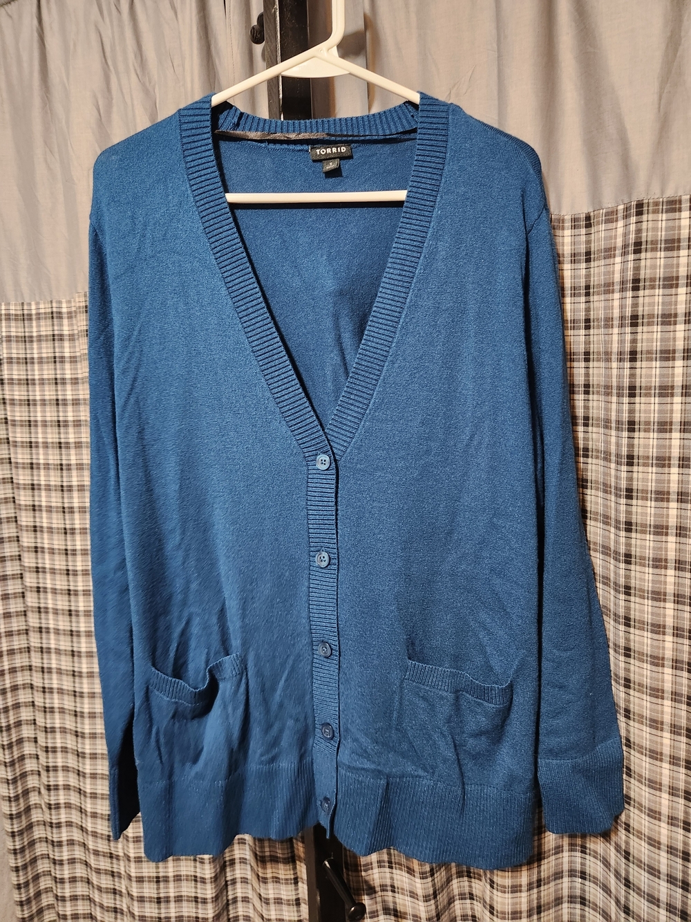 Torrid Blue Knit Button-Front Cardigan Sweater